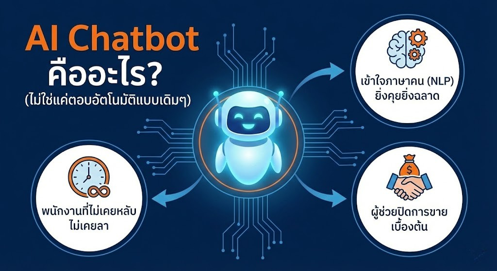 ตัวอย่าง AI Chatbot Interface - ระบบแชทอัตโนมัติที่ตอบคำถามลูกค้าได้อย่างชาญฉลาด